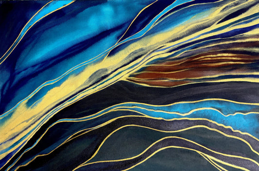 Sand Dunes on Mars with Gold [print]